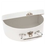 Grande valise en carton semi-circulaire blanche à décorer - 20 x 15 x 7 cm
