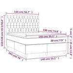 vidaXL Sommier tapissier avec matelas et LED Bleu 140x190 cm Tissu