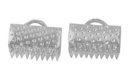 Embout fermoir pour ruban et miyuki 6x10mm Argenté x18