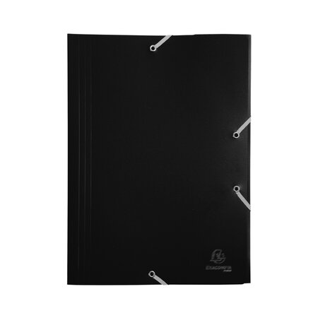 Exacompta : chemise 3 rabats elastiques 24x32cm polypropylène - noir