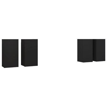 vidaXL Meubles TV 4 Pièces Noir 30 5x30x60 cm Aggloméré