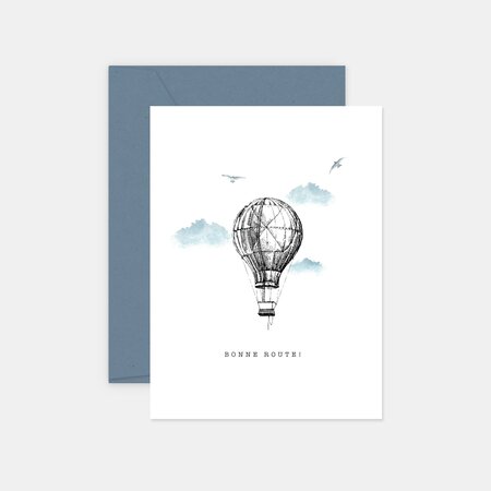 Carte bonne route - montgolfière