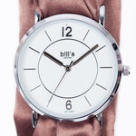 Montre trend avec bracelet foulard satin brown