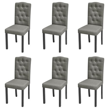 vidaXL Chaises à manger lot de 6 gris tissu