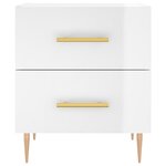 vidaXL Table de chevet blanc brillant 40x35x47 5 cm bois d’ingénierie