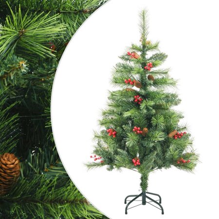vidaXL Sapin de Noël artificiel avec pommes de pin et baies 120 cm