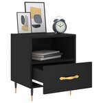 vidaXL Tables de chevet 2 Pièces noir 40x35x47 5 cm bois d’ingénierie