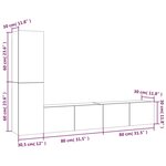 vidaXL Ensemble de meubles TV 4 Pièces Gris béton Bois d'ingénierie