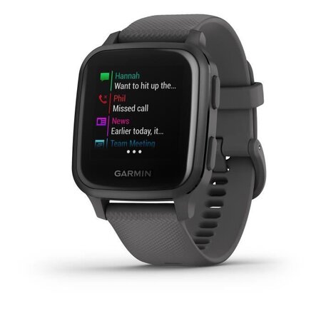 GARMIN Venu Sq - Slate/Slate - Montre GPS de sport connectée santé et bien-etre