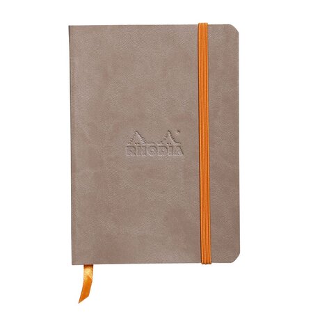 Carnet souple Rhodiarama A6 (10,5 x 14,8 cm), 144 pages lignées de 90 g/m²  - Couverture Taupe
