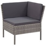 vidaXL Salon de jardin 6 Pièces avec coussins Résine tressée Gris