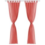 vidaXL Rideau occultant 2 Pièces Voile 140 x 225 cm Rouge