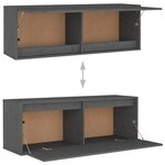 vidaXL Meubles TV 4 Pièces Gris Bois massif de pin