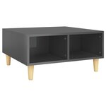 vidaXL Table basse Gris brillant 60x60x30 cm Aggloméré