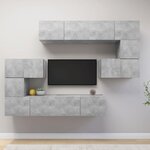 vidaXL Ensemble de meuble TV 8 Pièces Gris béton Aggloméré