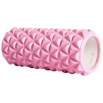 Pure2improve rouleau de yoga 33x14 cm rose et blanc