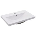 vidaXL Ensemble de meubles de salle de bain Blanc brillant Aggloméré