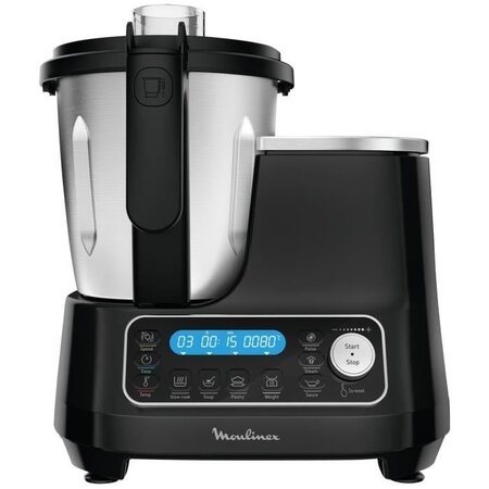 Robot cuiseur multifonction compact moulinex clickchef hf456810 - noir - 5 programmes auto - 32 fonctions - balance intégrée
