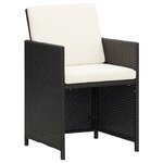 vidaXL Ensemble à dîner de jardin coussins 9 Pièces Résine tressée Noir