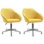 vidaXL Chaises pivotantes à manger lot de 2 jaune tissu