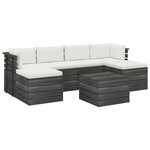 vidaXL Salon palette de jardin 7 Pièces avec coussins Bois de pin massif