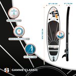 Paddle gonflable union 10'8 32'' 6" (320 x 81 x 15 cm) avec pagaie  leash  pompe et sac de transport