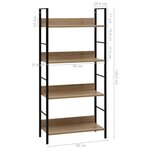 vidaXL Bibliothèque à 4 niveaux Chêne 60x27 6x124 5 cm Aggloméré