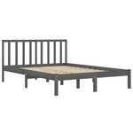 vidaXL Cadre de lit Gris Bois de pin massif 140x190 cm