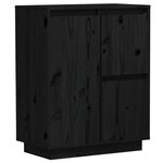 vidaXL Buffet Noir 60x34x75 cm Bois massif de pin