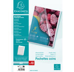Sachet De 10 Pochettes Coin Polypropylène Grainé 12/100e - A4 - Cristal - X 10 - Exacompta
