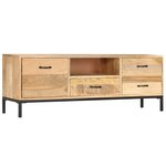 vidaXL Meuble TV 130 x 30 x 45 cm Bois massif de manguier
