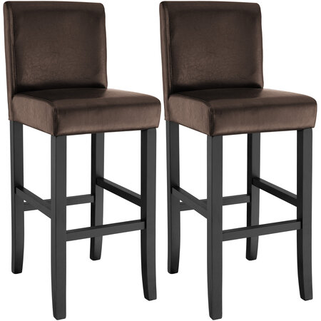 Tectake lot de 2 chaises de bar - marron
