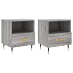 vidaXL Tables de chevet 2 Pièces gris sonoma 40x35x47 5 cm