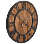 vidaXL Horloge murale vintage à quartz Bois et métal 60 cm XXL