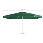 vidaXL Tissu de remplacement pour parasol d'extérieur Vert 500 cm