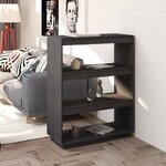 vidaXL Bibliothèque/Séparateur de pièce Gris 80x35x103 cm Pin massif