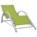 vidaXL Chaises longues 2 Pièces avec table Aluminium Vert