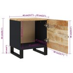 vidaXL Table de chevet 40x33x46 cm Bois de manguier solide
