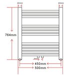 vidaXL Radiateur sèche-serviettes vertical de salle de bain 500x764 mm
