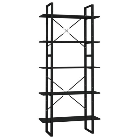 vidaXL Bibliothèque à 5 niveaux Noir 80x30x175 cm Bois d'ingénierie