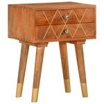 vidaXL Table de chevet 43 x 30 x 58 cm Bois de manguier massif
