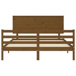 vidaXL Cadre de lit tête de lit marron miel King Size bois massif