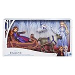 Disney la reine des neiges 2 - poupées elsa  anna et sven - coffret de 3 figurines et traîneau