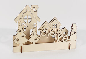 Mini scène de Noël en bois ciselé à monter 23x16x3 5 cm
