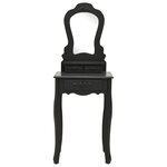 vidaXL Ensemble de coiffeuse avec tabouret Noir 50x59x136 cm Paulownia