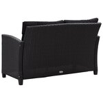 vidaXL Canapés de jardin 6 Pièces avec coussins Résine tressée Noir