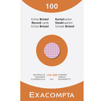 Étui De 100 Fiches - Bristol Quadrillé 5x5 Non Perforé 125x200mm - Couleurs Assorties - X 12 - Exacompta