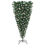 vidaXL Arbre de Noël artificiel renversé pré-éclairé et boules 210 cm