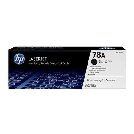 Hp 78a pack de 2 toners laserjet noirs authentiques (ce278ad) pour hp laserjet m1536/p1566/p1606