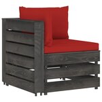 vidaXL Salon de jardin 7 Pièces avec coussins Bois imprégné de gris